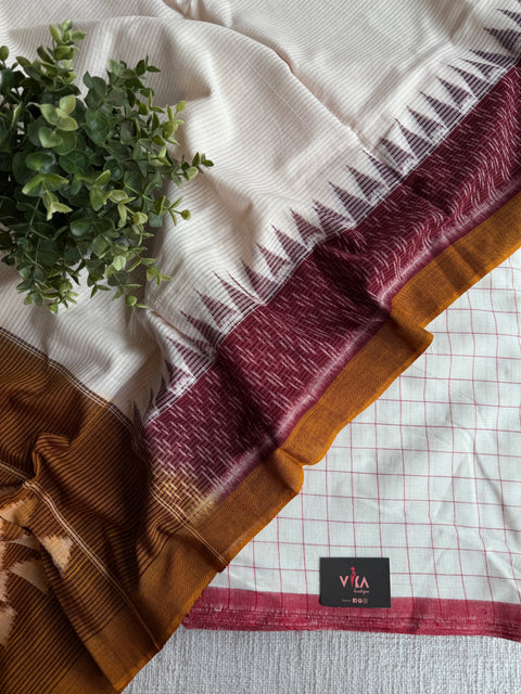 Cotton suit set with ikat dupatta