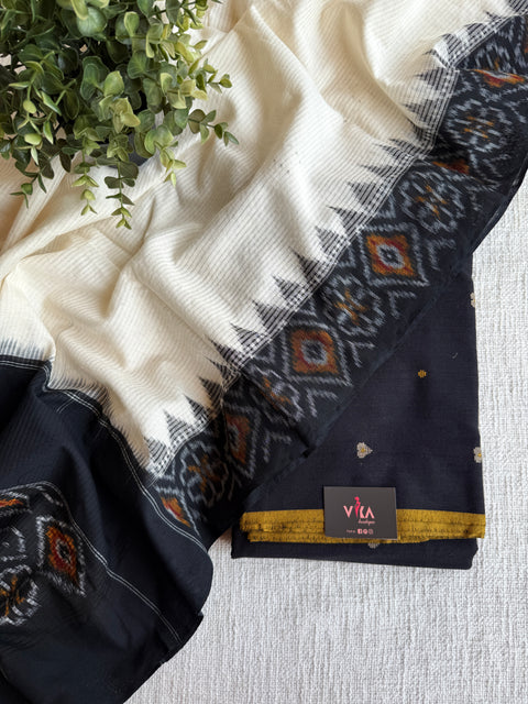 Cotton suit set with ikat dupatta