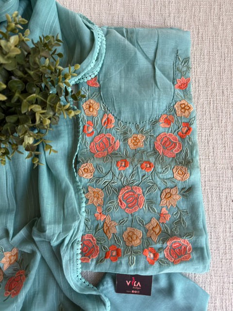 Emb Mul chanderi salwar suit material