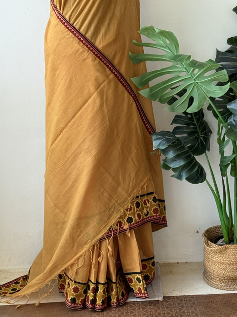 Patch work Mangalgiri Cotton Saree