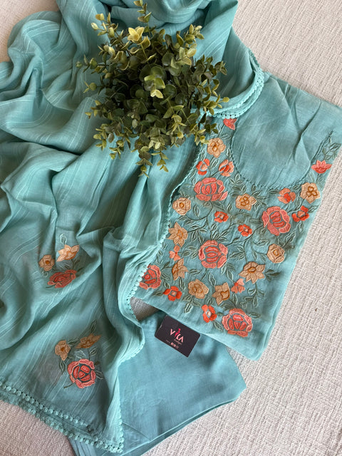 Emb Mul chanderi salwar suit material