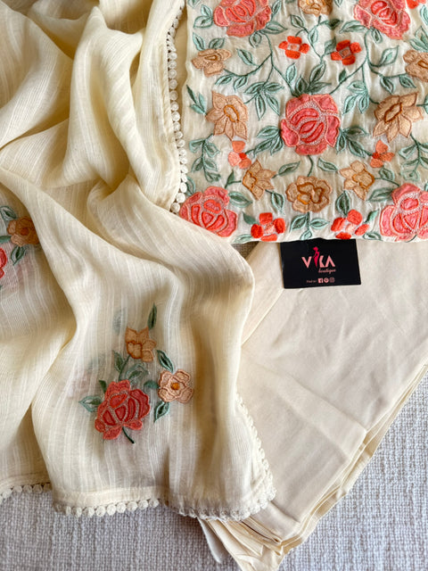 Emb Mul chanderi salwar suit material
