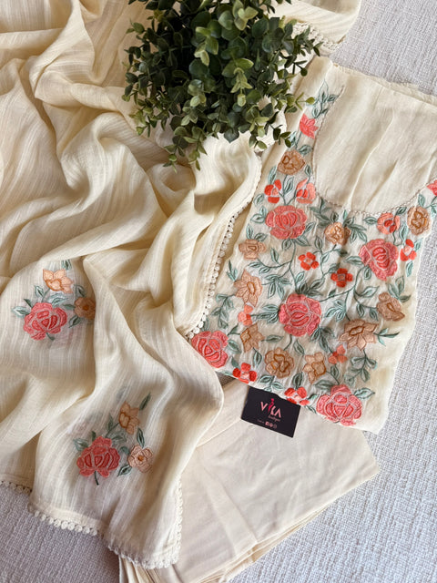 Emb Mul chanderi salwar suit material