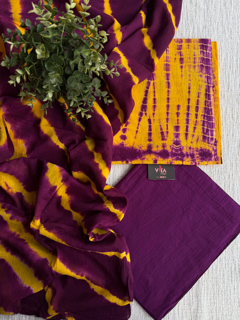 Shibori dyed cotton suit material