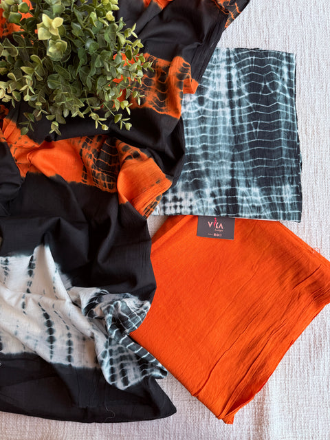 Shibori dyed cotton suit material