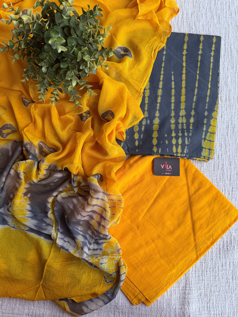 Shibori dyed cotton suit material