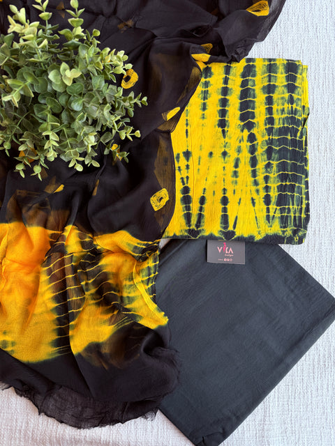 Shibori dyed cotton suit material