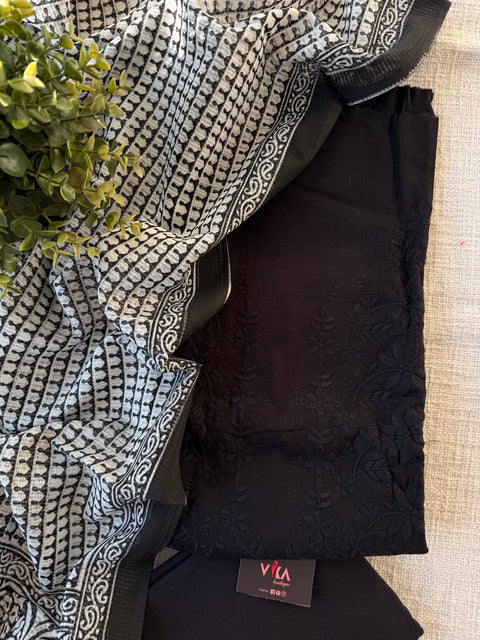 Lucknowi work cotton salwar suit material