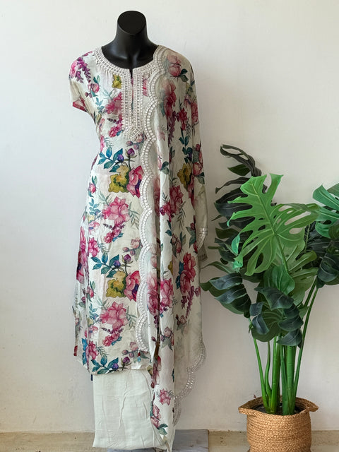 Floral printed muslin salwar suit material