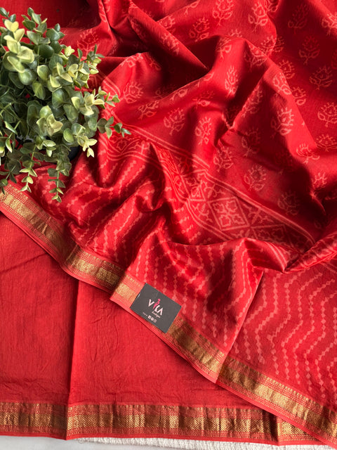 Maheswari border chanderi saree