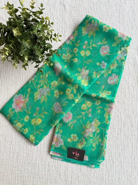 Floral Printed pure chiffon saree