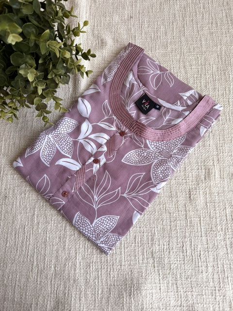 M size printed viscose cotton nighty