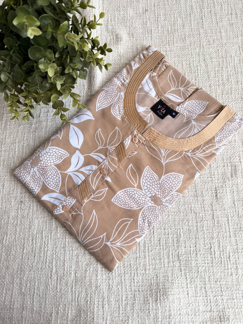 M size printed viscose cotton nighty