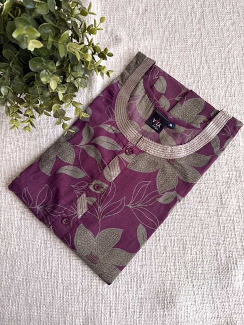 M size printed viscose cotton nighty