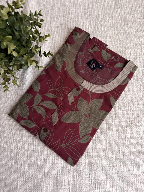 M size printed viscose cotton nighty