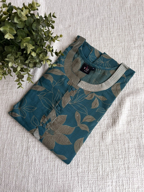 M size printed viscose cotton nighty