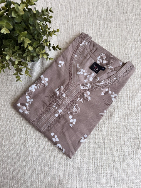M size printed viscose cotton nighty