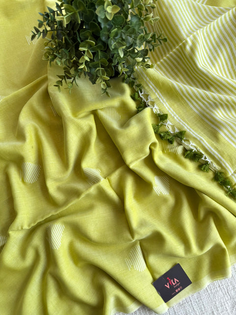 Bhutta weaving mul cotton saree with blouse
