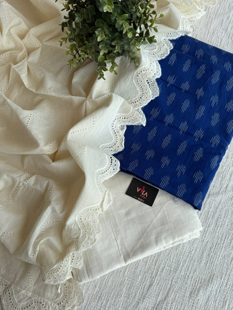 Ikat cotton top and hakoba dupatta