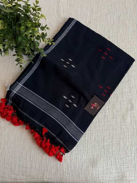Bhutta weaving mul cotton saree with blouse