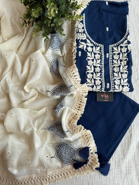 Embroidery pure cotton suit material