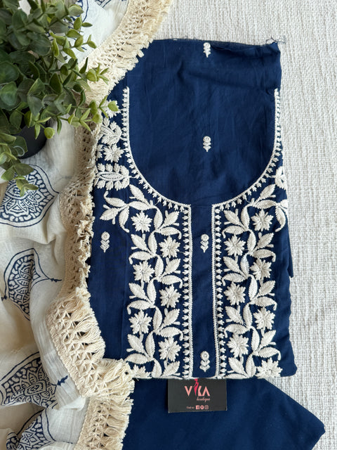 Embroidery pure cotton suit material