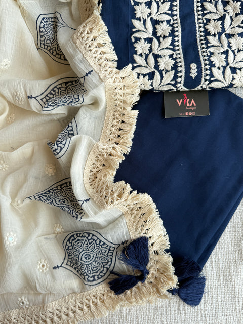 Embroidery pure cotton suit material