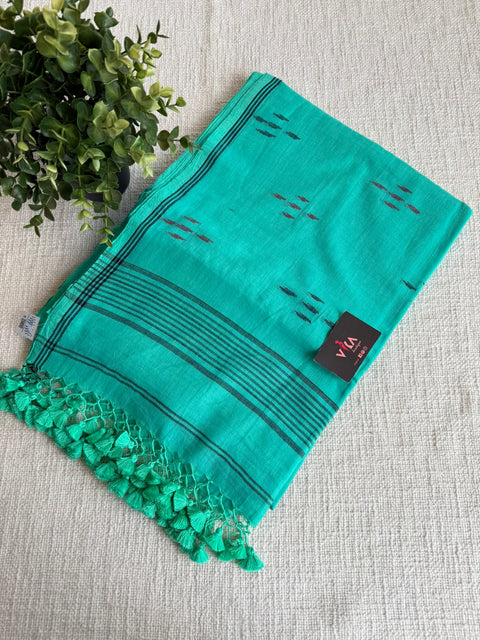 Bhutta weaving mul cotton saree with blouse