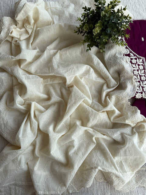 Embroidery pure cotton suit material