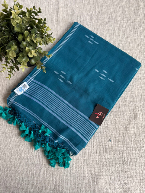 Bhutta weaving mul cotton saree with blouse