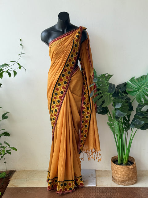 Patch work Mangalgiri Cotton Saree