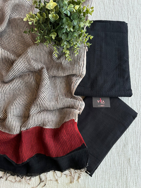 Black Dobby cotton salwar material