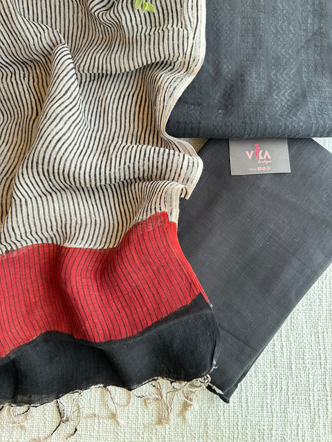 Black Dobby cotton salwar material