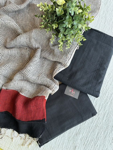 Black Dobby cotton salwar material