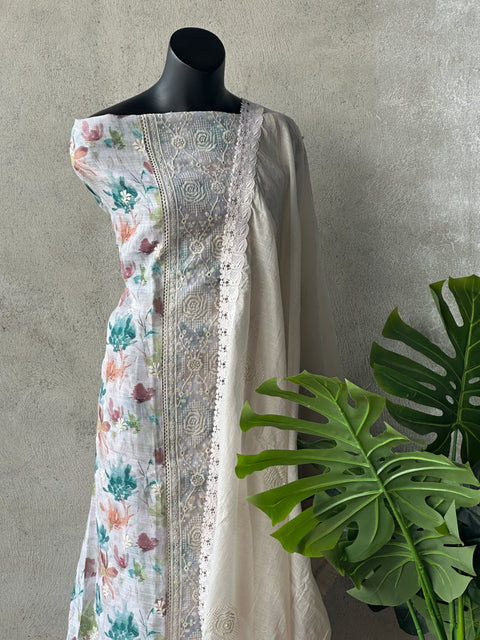 Hakoba Embroidered panel cotton salwar material