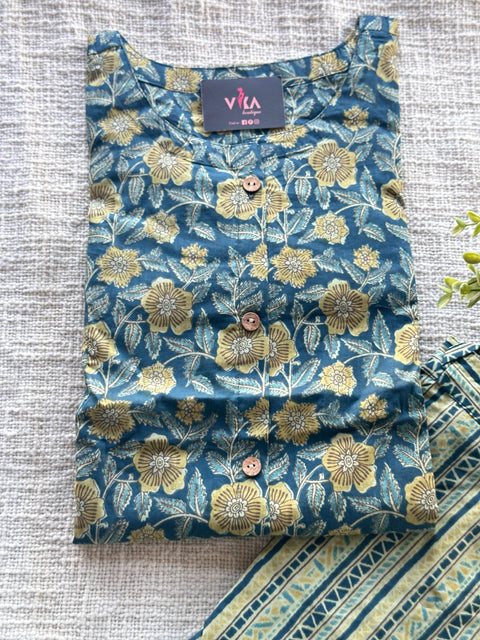 Floral printed cotton Ready suit set