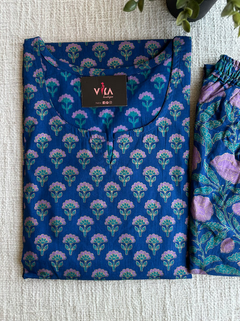 L size printed Cord Night suit