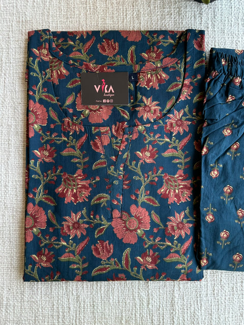 L size printed Cord Night suit
