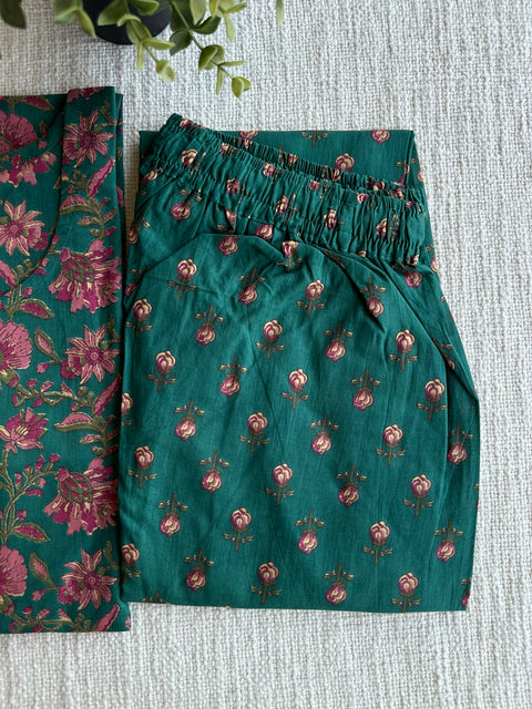 L size printed Cord Night suit