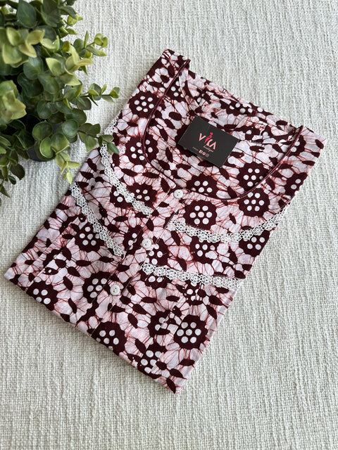 L size printed Batik cotton Nighty