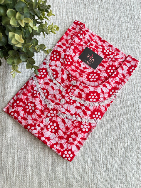 L size printed Batik cotton Nighty