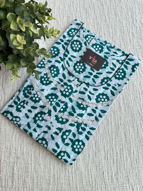L size printed Batik cotton Nighty