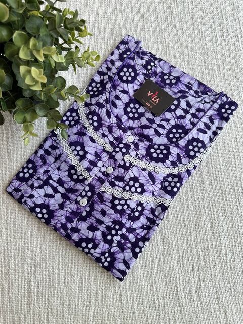 L size printed Batik cotton Nighty