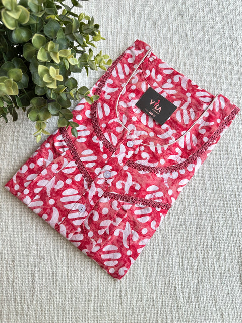 L size printed Batik cotton Nighty