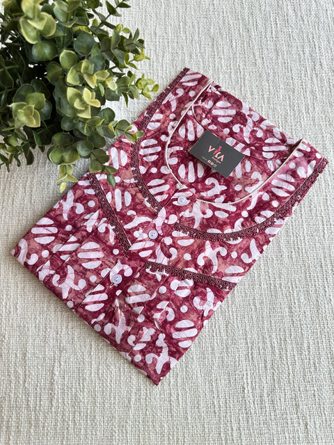 L size printed Batik cotton Nighty