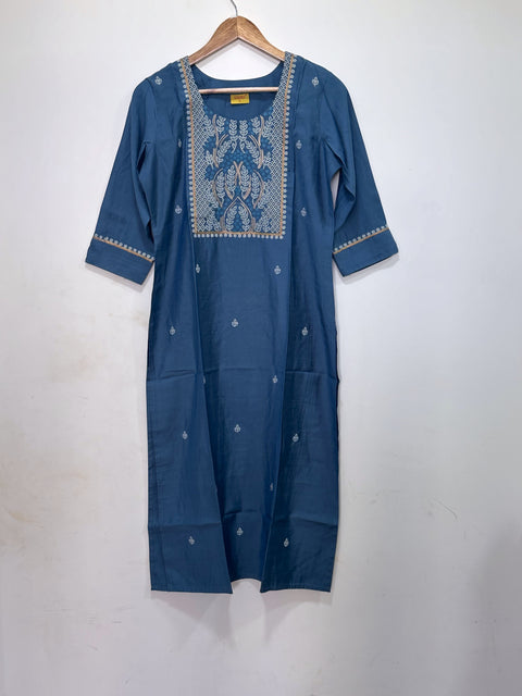 Neck embroidery Roman silk kurti