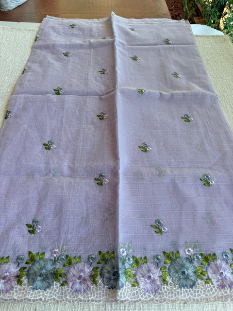 Cut work Embroidery super net saree