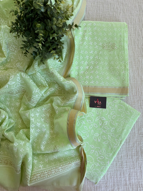 Printed cotton salwar suit materiaL