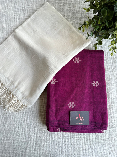 Handloom Cotton suit set with jamdani dupatta
