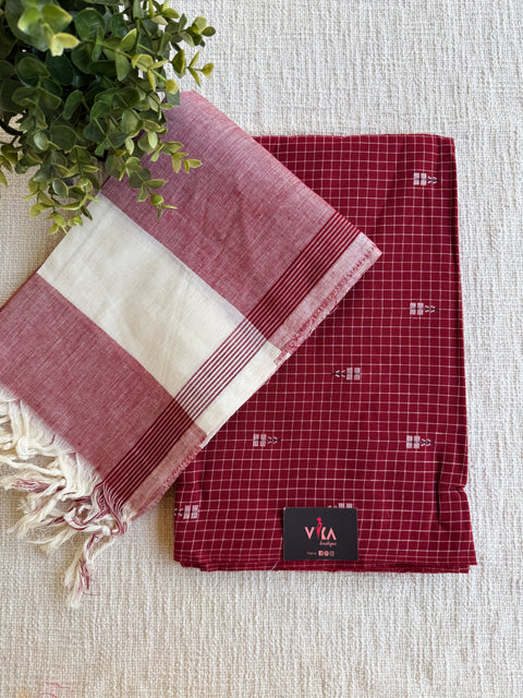 Checked pure cotton suit set